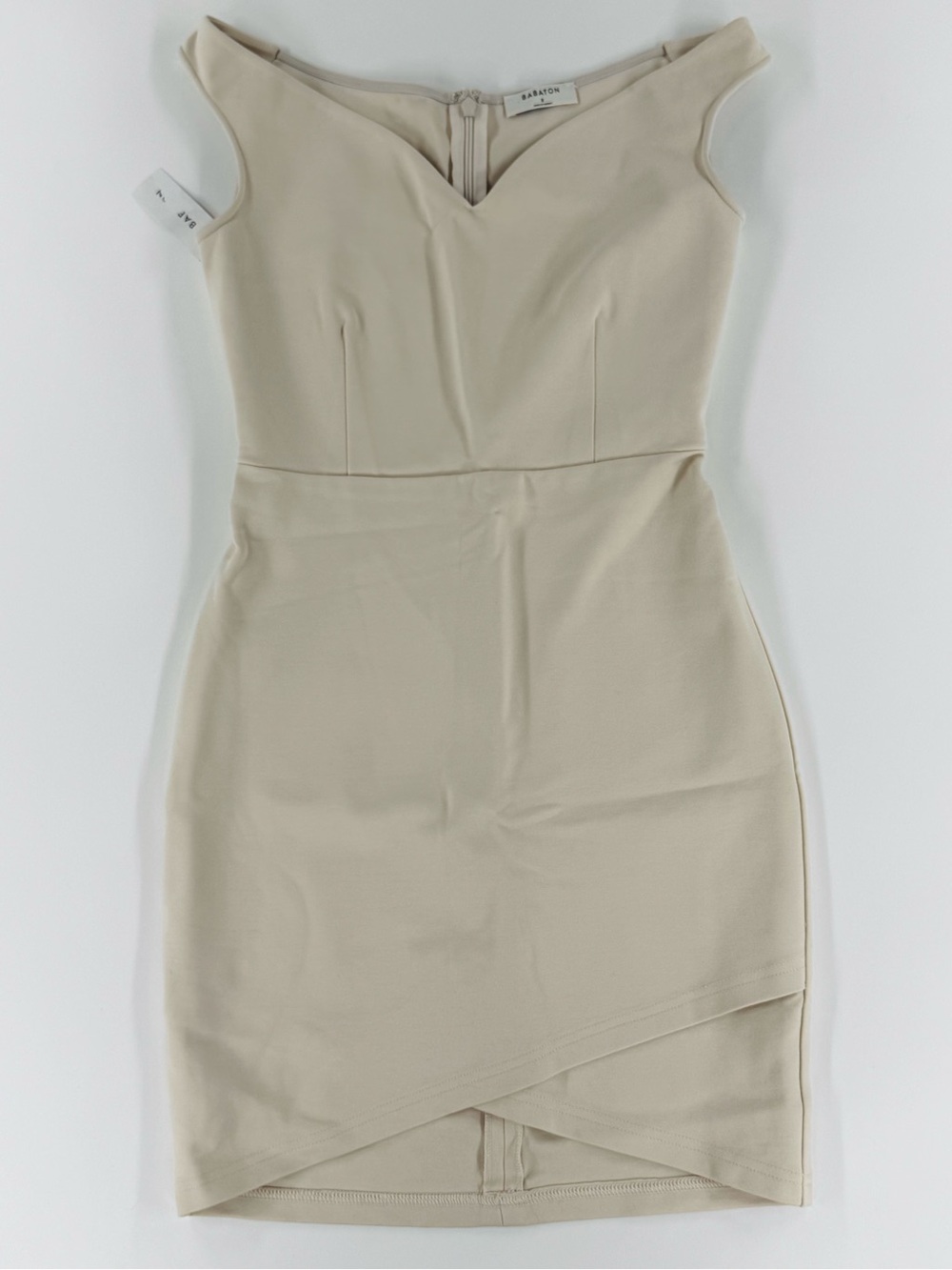 Babaton Sz 2 Dress Sleeveless ONYX Mini Off Shoulder Bodycon Classic Minimalist - Picture 2 of 13
